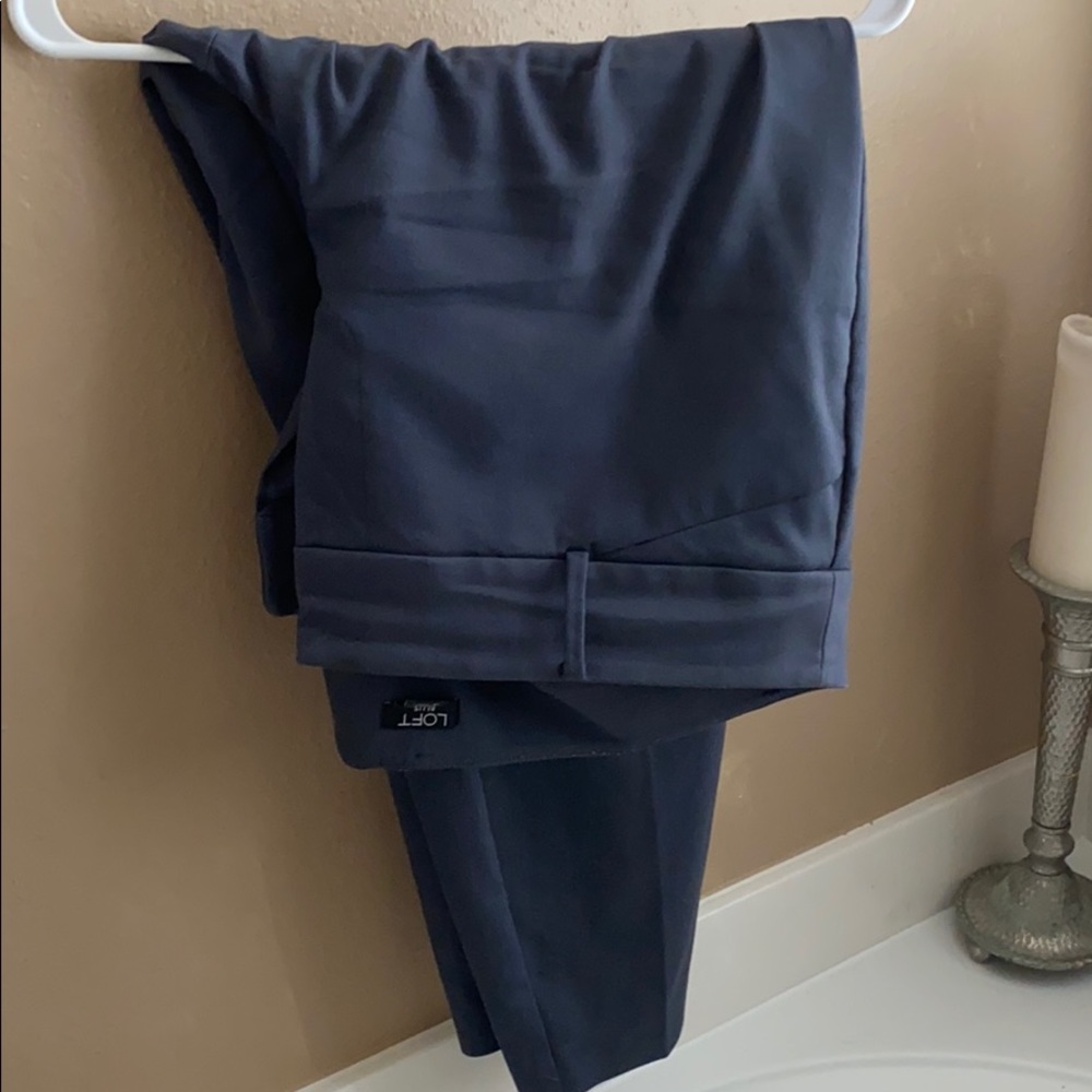 Loft plus Marissa 18 slack gray blue pants slacks